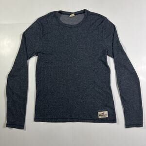 Hollister Logo Waffle Thermal Knit T-shirt Mens S Navy Blue Layering Long Sleeve